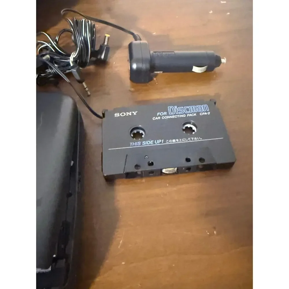 Vintage Sony D-802K Car Discman Portable CD Player w 2 Speakers - SO